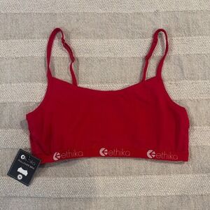 Ethika Women's Red Sports Bra Logo Band Streetwear Athleisure Size M NWT